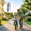 Telescoping push handle for kids bike practice and control use Blue 3