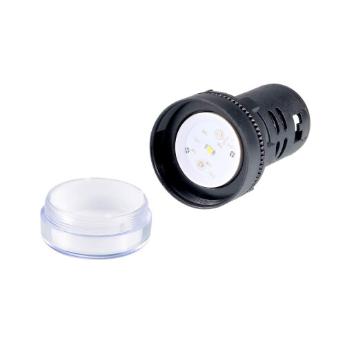 2Pcs White Indicator Light AC/DC 24V, 22mm Panel Mount, for Electrical Control Panel, HVAC, DIY Projects 2