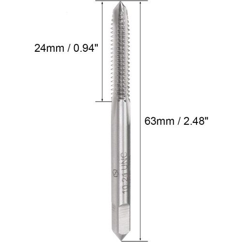 Machine Tap 10-24 UNC Thread Pitch 2B Class High Speed Steel Screw Thread Threading Milling Taps Tapping Tool 1