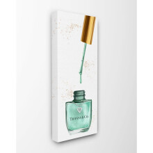 Stupell Industries Make-up Nagellackpinsel Cyan Gold Leinwand Wandkunst von Ziwei Li