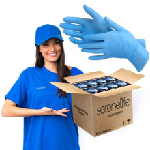 Guantes Industriales Suaves Serenelife 1000 Pzs - Nitrilo y Vinilo (Tamaño Mediano)