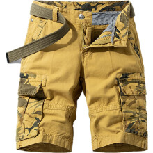 Short Cargo Homme Coton Ample Confortable Tendance Camouflage Jaune Moro 34 — bermuda homme multipoches