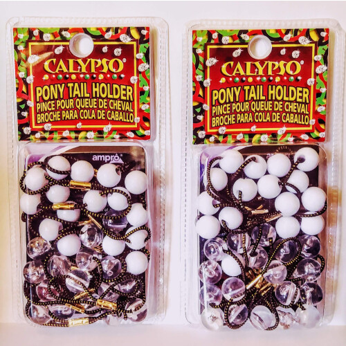 Calypso Élastiques à Cheveux Calypso, Blanc et Transparent