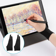 5 Pack Artist Gloves for Tablet Digital Drawing Glove Two Fingers Thicken Rejection Glove for Pad (S)
