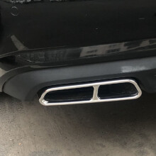 2Pcs Chrome Car Exhaust Tail Pipes Decoration Frame Tail Throat Pipe Modified Cover Trim for - A6 C7 2016-2018