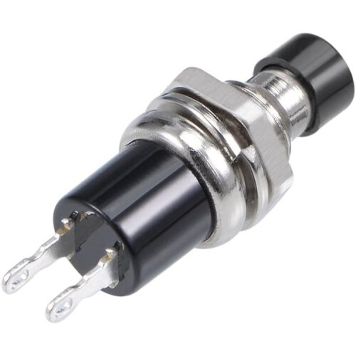 5Pcs,7mm Black Momentary Push Button Switch Round Flat Button SPST NO 2