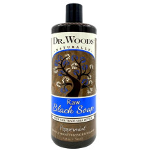 Sapone Nero Africano Liquido Peppermint Dr. Woods - Gel Doccia Unisex con Olio di Menta e Burro di Karitè