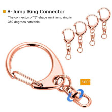50 Pcs Rose Gold Keychain, Spring Snap Key Ring with Chain and Jump Rings, DIY Key Chain Parts for Hanging Buckle