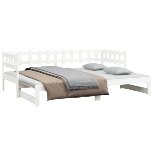 VidaXL (white, 90 x 190 cm) vidaXL Solid Wood Pine Pull-out Day Bed Wooden Sofa Bed Multi Colours/Sizes 2