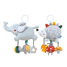 Baby Stroller Toy Hanging Bed Bells Engaging Music Pull Rings for Fun or Travel elephant