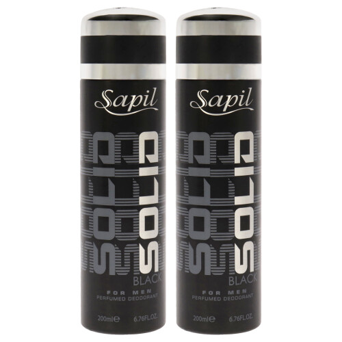 Solid Black von Sapil für Männer - 6,76 Oz Deodorant Spray - 2er Pack