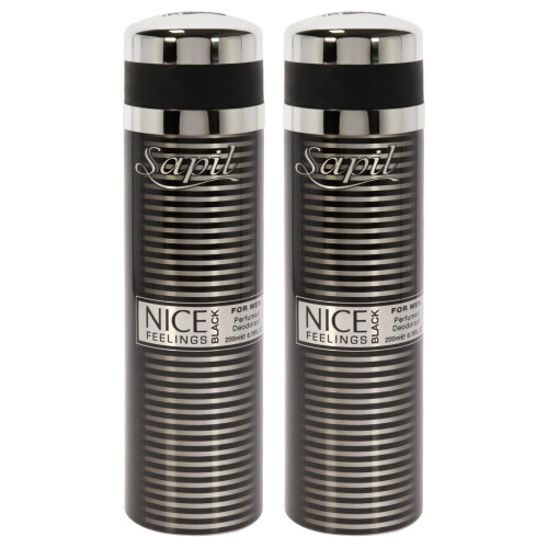 Nice Feelings Black von Sapil für Männer - 6,76 oz Deodorant Spray - 2er Pack