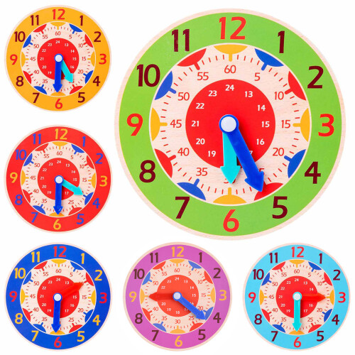 5.5in Learning Clock Learning Board for w/ 12/24 Hour Scale Primary Toddler Gi Red 1