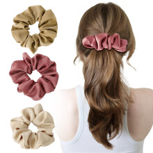 3 Stück Satinseide Haargummis, Damen Mädchen Haargummis, Pferdeschwanzhalter, Scrunchy Zubehör