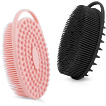 Gant de Bain en Silicone - Gant Exfoliant Doux, Set de 2 Gant de Douche en Silicone Facile à Nettoyer