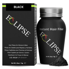ECLIPSE Haarfasern Schwarz für dünner werdendes Haar bei Frauen & Männern - 100% unsichtbare Haarfasern, 15g