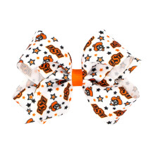 Divine Creations Girls' Collegiate Themed Game Day Logo Print Hair Bow by Wee Ones on a WeeStay Clip, Classic Grosgrain, Medium, Oklahoma State
