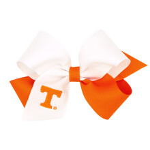 Divine Creations Girls' Collegiate Themed Game Day Two-Tone Hair Bow by Wee Ones on a WeeStay Clip, Classic Grosgrain, Medium, University Of Tennessee