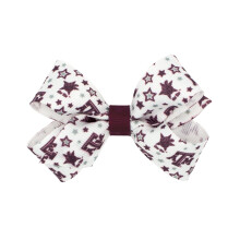 Divine Creations Girls' Collegiate Themed Game Day Logo Print Hair Bow by Wee Ones on a WeeStay Clip, Classic Grosgrain, Mini, Texas A&M