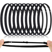 WILLBOND 10 Pcs Black Glitter Non Slip Running Headbands Girls Elastic Sports Velvet Sparkly Fabric Stretchy Shiny Headband Workout Fashion Hair Acces