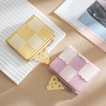 Pocket Wallet Woven Credit Card Holder for Girl Women PU Card Holder Coin Purse Yellow