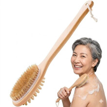 COZIESS 1Pc, Long Handle Back Scrubber Body Brush for Shower Bath | 2-in-1 Wet & Dry Brushing Brush for Skin Exfoliation, Dead Skin Removal, Deep Clea