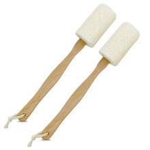 Loofah Back Scrubber for Shower, Shellvcase Loofah on a Stick with Natural Loofah Sponge Exfoliating Body Sponge Scrubber With Long Wooden Handle Back