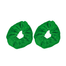 Velvet Effen Scrunchies - Set van 2 (Groen)