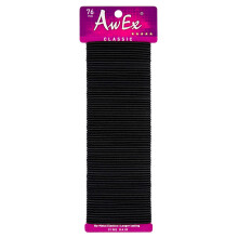 AwEx Schwarze Haargummis für DÜNNE Haare, 76 STK, 0,09 Zoll (2,4 mm) dick, 5,5 Zoll (140 mm) lang - Haargummis - Kein Metall