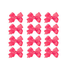 Lazo Pequeño Sólido para Niñas - Set de 12 (Rosa Neón)
