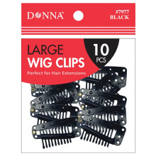 Donna Large Wig Clips 10PCS - Snap Comb Clips for Hair Extensions, Wigs, Hairpieces - Secure Hold & Easy Attachment (LARGE)