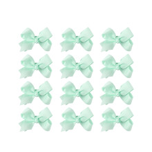 Lazo Sólido Pequeño para Niñas - Set de 12 (Aqua Claro)
