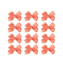 Small Solid Bow for Girls - Set of 12 (Peach)