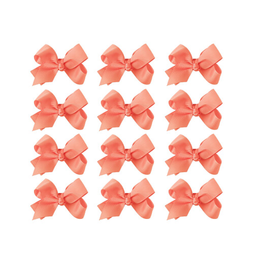 Small Solid Bow for Girls - Set of 12 (Peach)