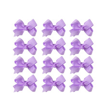 Lazo Pequeño Sólido para Niñas - Paquete de 12 (Lavanda)
