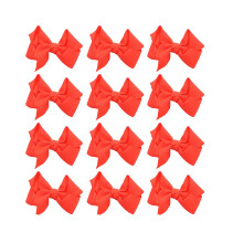 Small Solid Bow for Girls - Set of 12 (Neon Orange)
