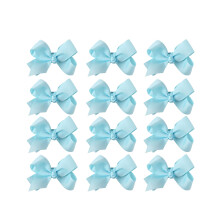 Lazos Sólidos Pequeños para Niñas - Set de 12 (Azul Claro)