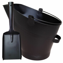 COAL BUCKET AND SHOVEL SET WATERLOO CHARCOAL ASH LOG SCUTTLE HOD FIRESIDE STEEL