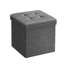 Storage Ottoman - Fabric - Dark Grey - Versatile Footrest and Storage Solution