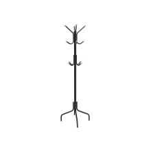 Coat Stand - Metal - Black - 12 Hooks for Coats, Jackets, and Bags