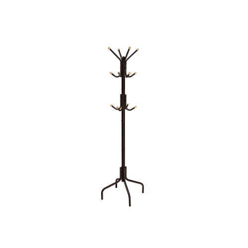 Coat Stand - Metal - Black - 12 Hooks, 4 Legs