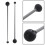 1 Pair Marimba Mallet Rubber Black Drumstick Double-head Xylophone Mallets 2