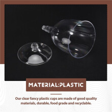 Clear Plastic Wine Glass Recyclable - Shatterproof Wine Goblet - Disposable & Reusable Cups for Champagne, Dessert 20Pcs
