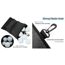 Golf Tees Bag Golf Balls Holder Golf Balls Pouch Bag Golf Storage Black Bag Blue Clean