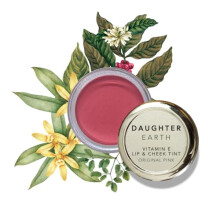 Daughter Earth Rossetto e Blush Vegano | Blush Naturale Opaco per Donne | Tint Labbra con Vitamina E, 4.5G - Rosa Originale