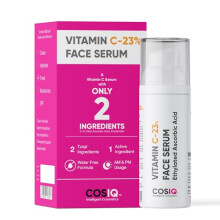 Cos-Iq 23% Vitamin C Face Serum For Glowing Skin (30 Days Pack) | Advanced Molecular Skincare Technology | Highly Stable, Non Irritating, Non Sticky|