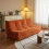 Relaxsessel 3-Sitzer, ergonomisch, 160x100x72 cm, orange Chenille 4
