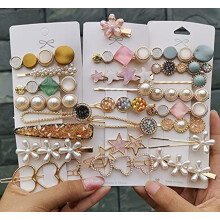 Annacreations 24 Pcs Korean Fashion Style Pearl Rhinestone Metal Hair Clips Hair Pin Stylish Hair Accessories Jewellery For Women And Girls