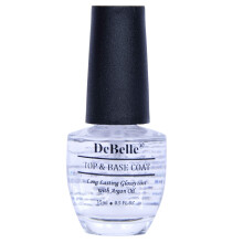 Debelle Nail Care Nail Polish | Transparent| Enriched With Argan Oil| 15Ml (Top & Base Coat)