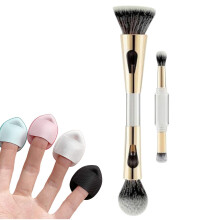 Professionell Makeup Borste Set Med Svamp - Kabuki Grundborste, Blush, Contour, Allt-I-Ett 4 I 1